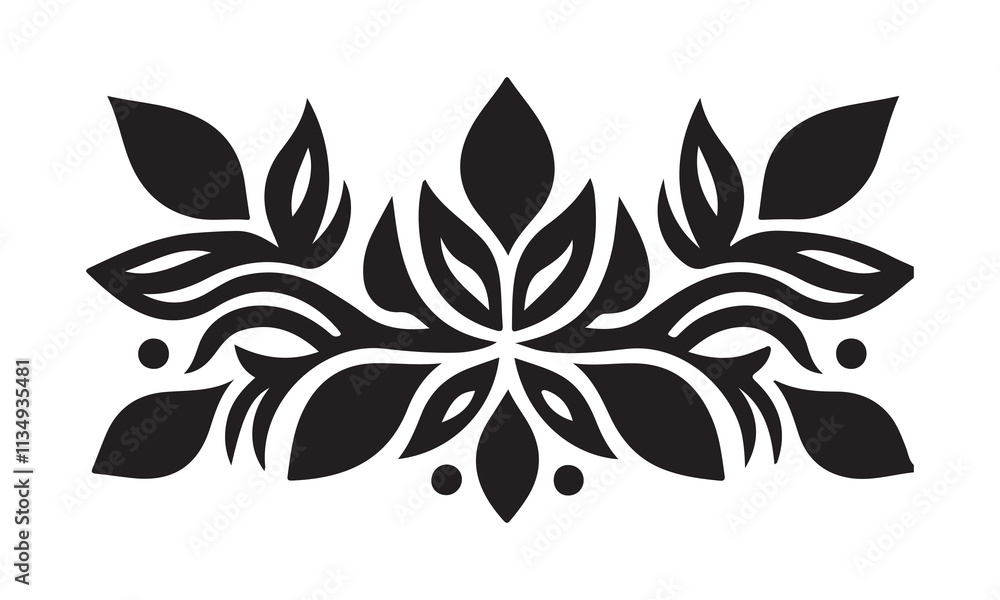 Fototapeta premium Border vector art silhouette on white background