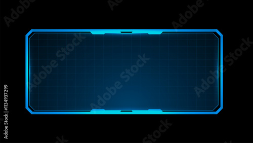 Futuristic hud screen or technology box blue with light interface sci-fi