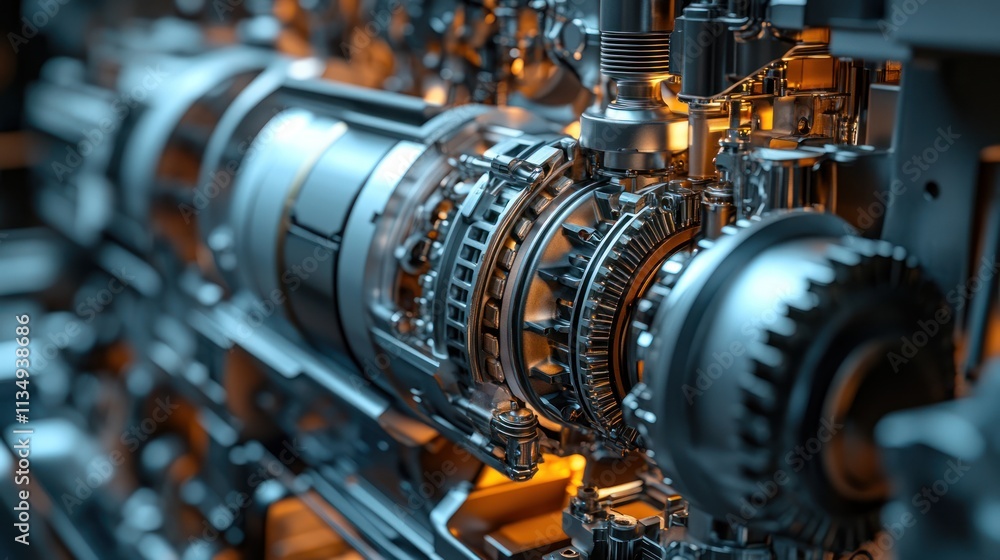 Detailed cutaway of complex machinery. Detailed cutaway of complex machinery.