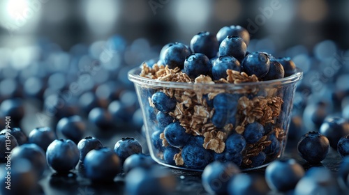 Wallpaper Mural Blueberries and granola in a bowl. Torontodigital.ca