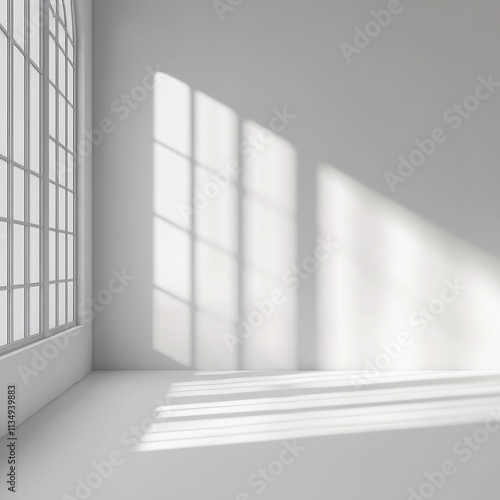 Sunlight Streaming Through Elegant Minimalist Window in Bright,Airy Room