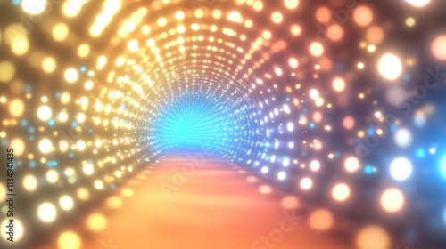 Wallpaper Mural Abstract tunnel illuminated by vibrant lights creating a surreal motion blur effect ideal for dynamic backgrounds and visual storytelling. Torontodigital.ca