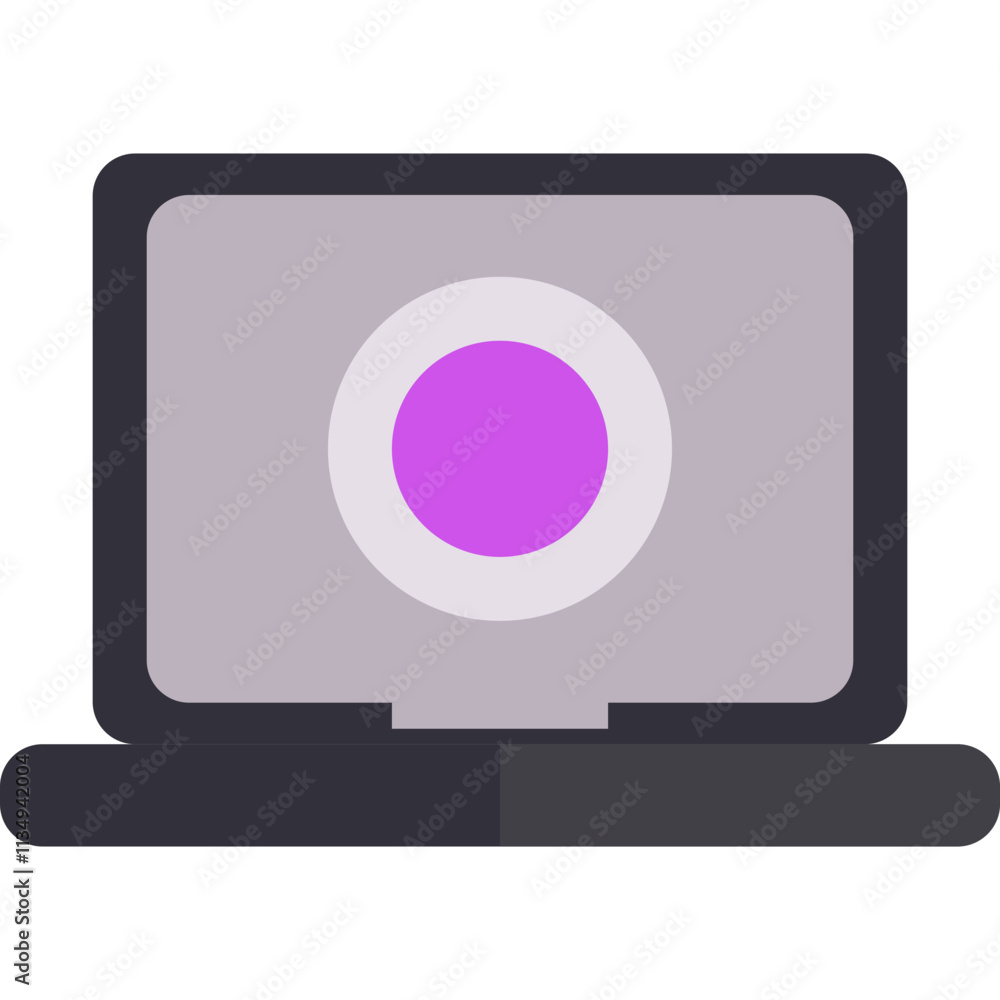 Stylized Laptop Illustration with Purple Accent Stylized Laptop Illustration with Purple Accent