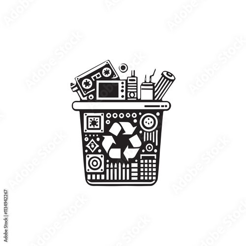 Electronic Waste icon vector symbol design illustration