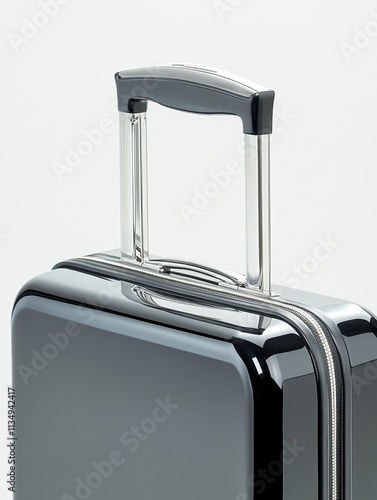 Sleek Carry On Suitcase - Modern travel, shiny luggage, top handle, compact design, effortless journey. photo