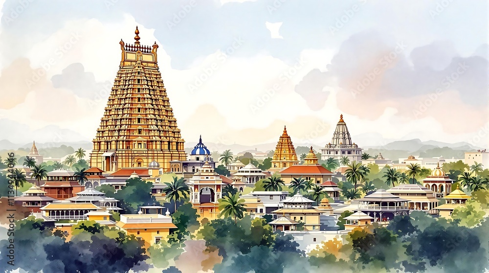 Naklejka premium temple city