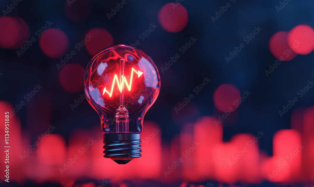 Glowing Red Lightbulb Symbolizing Innovation and Creativity in Modern Technology and Design Concepts Glowing Red Lightbulb Symbolizing Innovation and Creativity in Modern Technology and Design Concepts