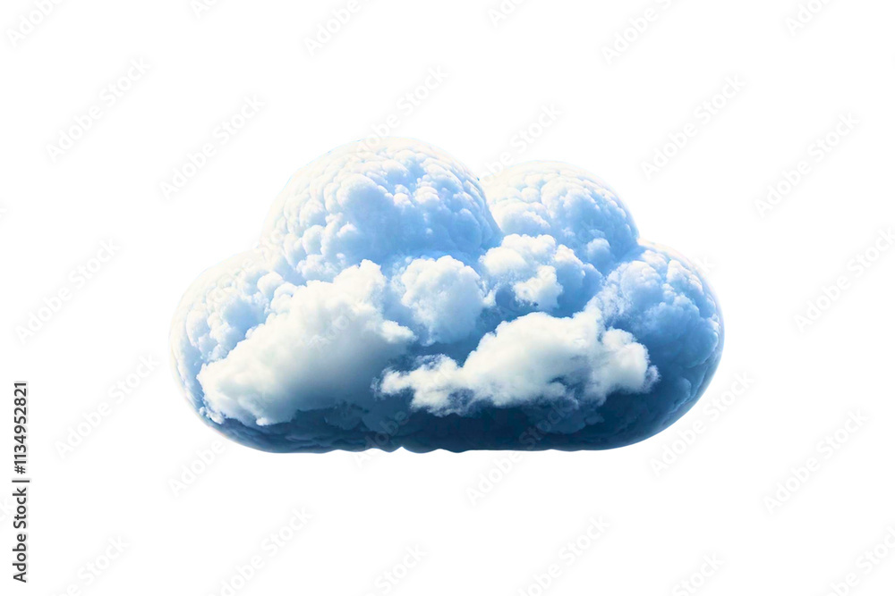 Soft white cloud floating against a transparent background in bright light Soft white cloud floating against a transparent background in bright light