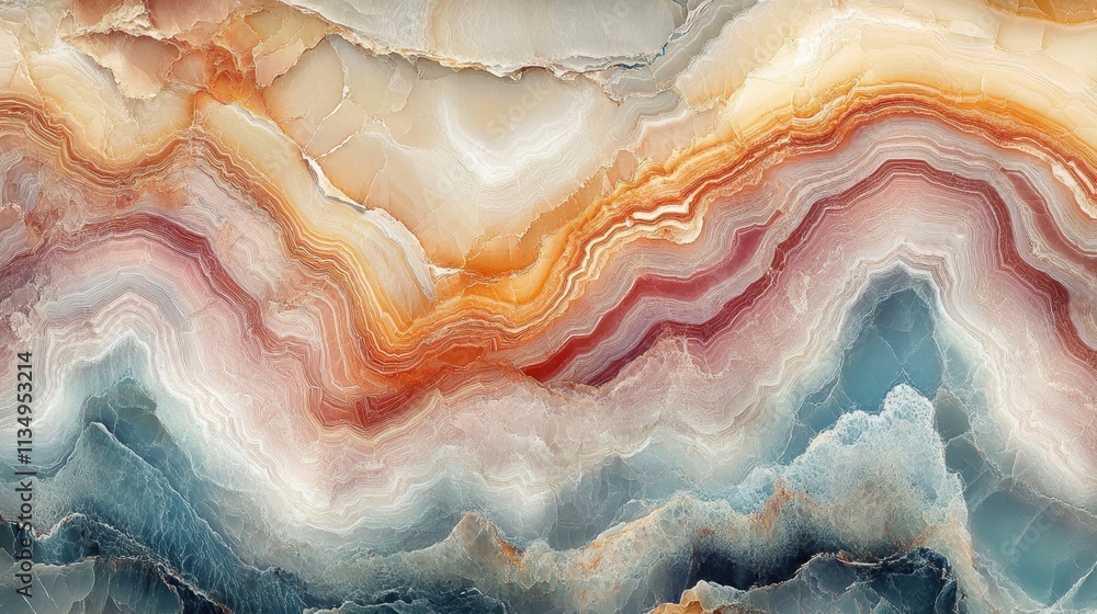 Swirls of color dance across the surface of layered stone in a stunning display of nature\'s artistry and beauty Swirls of color dance across the surface of layered stone in a stunning display of nature\'s artistry and beauty