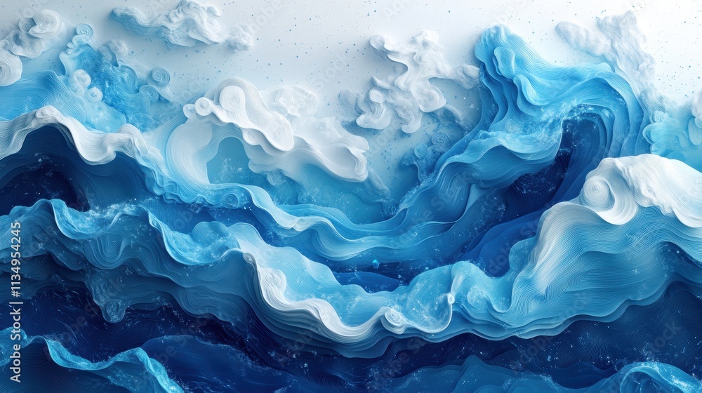 Dynamic blue waves undulating with elegance under a serene sky capturing the essence of oceanic beauty and tranquility Dynamic blue waves undulating with elegance under a serene sky capturing the essence of oceanic beauty and tranquility