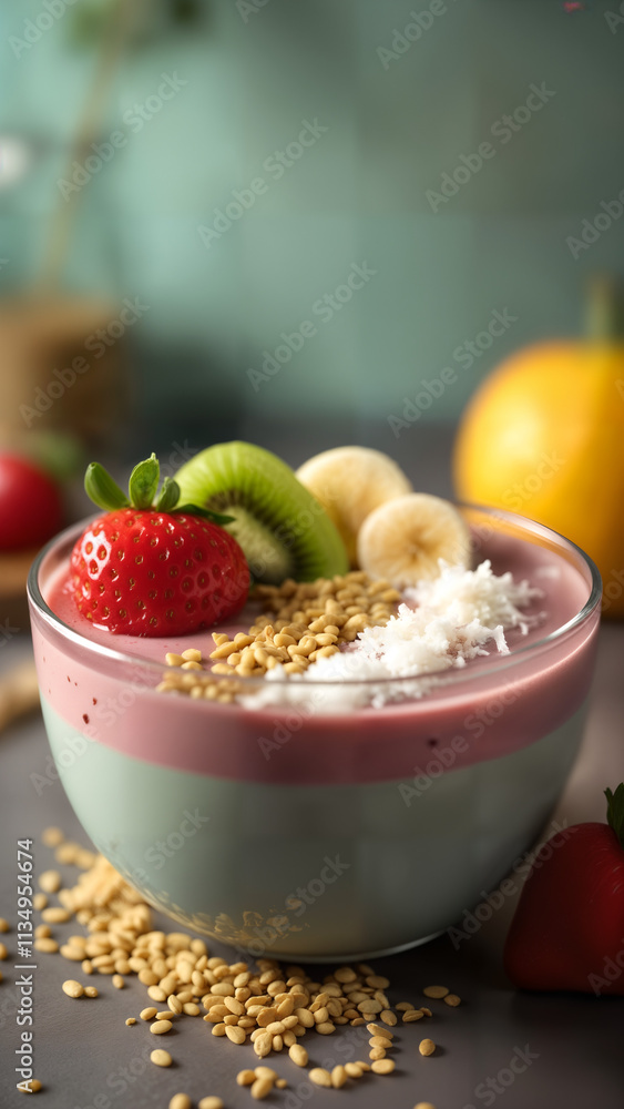 Tropical Smoothie Bowl with Fruits Tropical Smoothie Bowl with Fruits