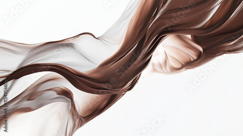 Smooth gradient flow of Pantone 17-1230 Mocha Mousse paint transitioning seamlessly on a clean white backgroun