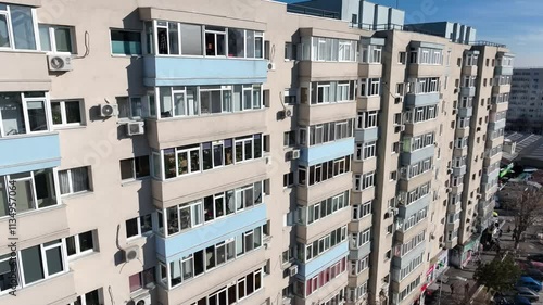 view fview from the drone with residential buildings photo