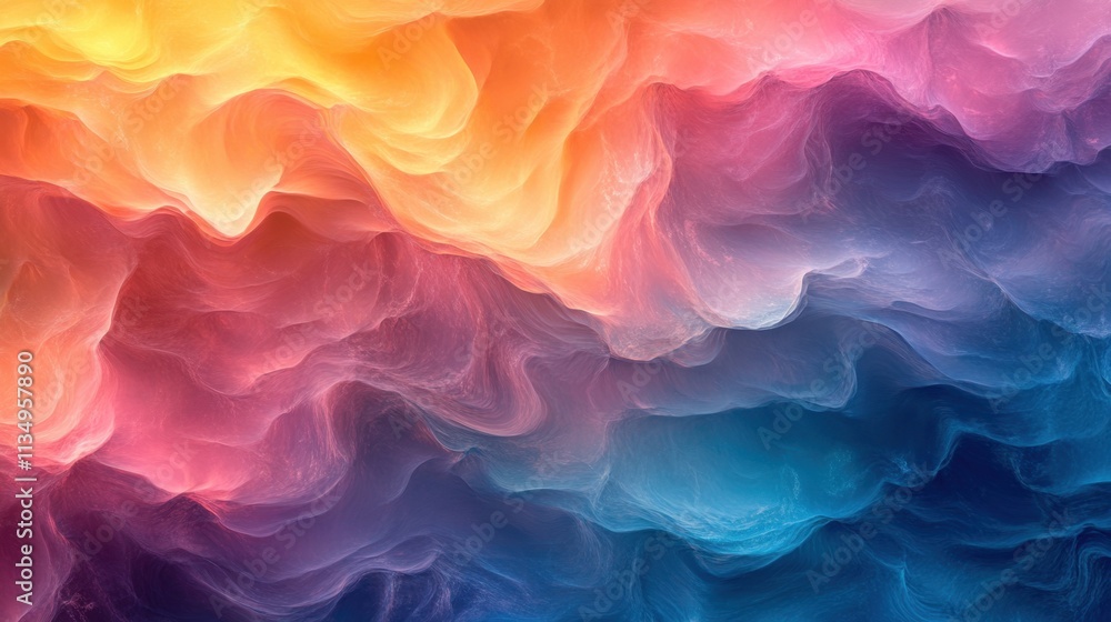 Obraz premium Vibrant abstract clouds swirl in a beautiful spectrum of colors expressing emotion and energy in a digital canvas