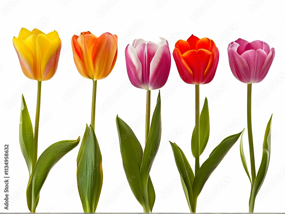 tulips isolated on white tulips isolated on white