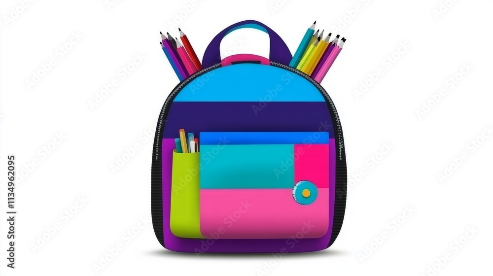 school bag with stationery Back to school poster school bag with stationery Back to school poster