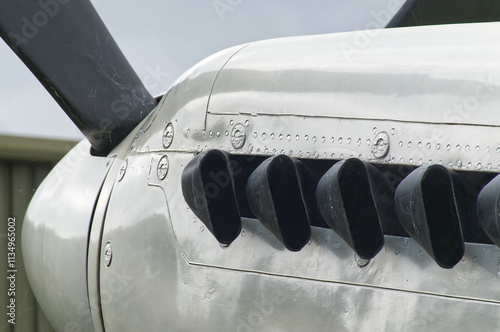Canvastavla Exhaust outlets on historic Supermarine Spitfire aircraft