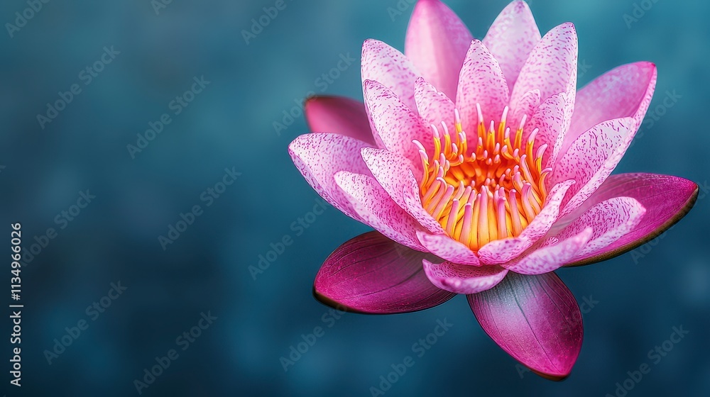 Serene Pink Water Lily Blossom on Calm Water Serene Pink Water Lily Blossom on Calm Water