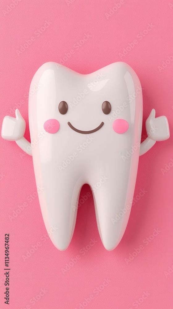 Happy Tooth Character Illustration for Dental Care Happy Tooth Character Illustration for Dental Care