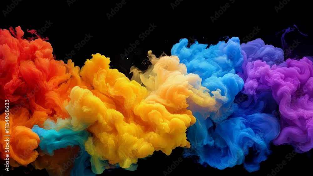 Vivid Color Explosion in Motion - Dynamic Rainbow Fluid Flow on Black Background - AI-Generated Visual Art
Vivid Color Explosion in Motion - Dynamic Rainbow Fluid Flow on Black Background - AI-Generated Visual Art