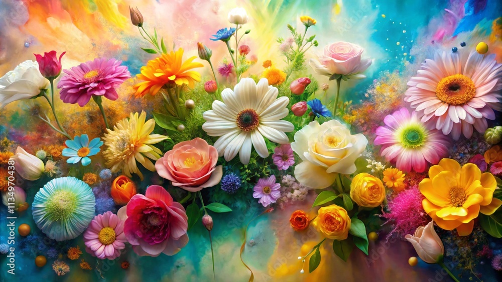Image for springtime theme, banner, wall decoration. Fluid abstract expressionism, blooming flowers, Aesthetics colorful floral inspirational tenderness illustration, oil painting. Image for springtime theme, banner, wall decoration. Fluid abstract expressionism, blooming flowers, Aesthetics colorful floral inspirational tenderness illustration, oil painting.