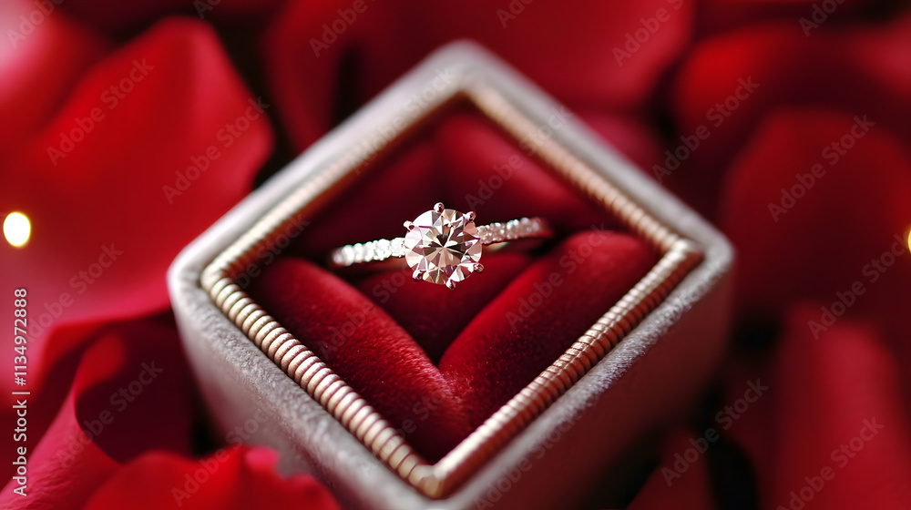 Timeless Elegance: A Diamond Ring in Velvet Timeless Elegance: A Diamond Ring in Velvet