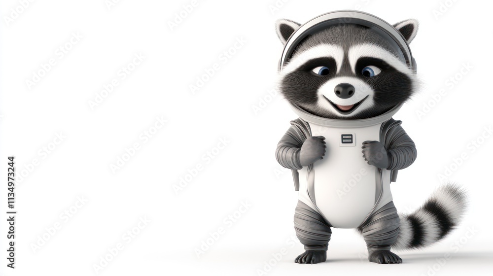 Cute cartoon raccoon astronaut in spacesuit. Cute cartoon raccoon astronaut in spacesuit.