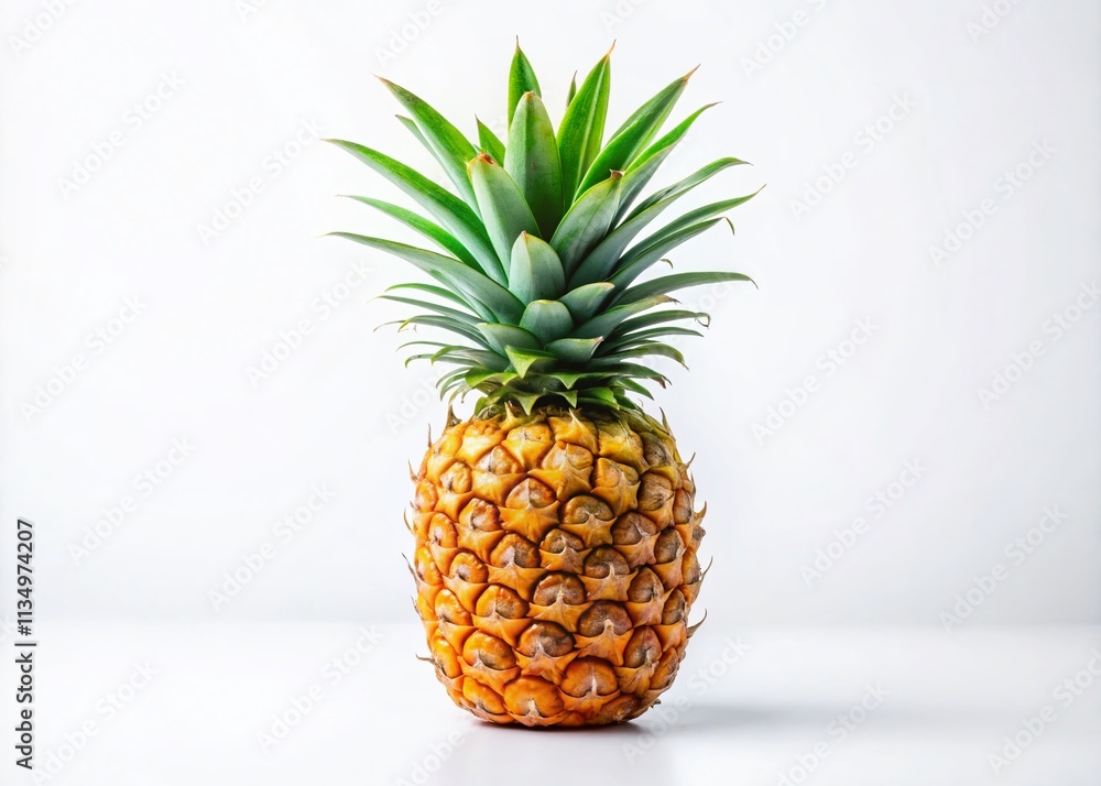 Fresh Pineapple Isolated on White Background for Summer Seasonal Fruit Design Concept and Styling, Perfect for Food Photography and Healthy Lifestyle Inspiration Fresh Pineapple Isolated on White Background for Summer Seasonal Fruit Design Concept and Styling, Perfect for Food Photography and Healthy Lifestyle Inspiration