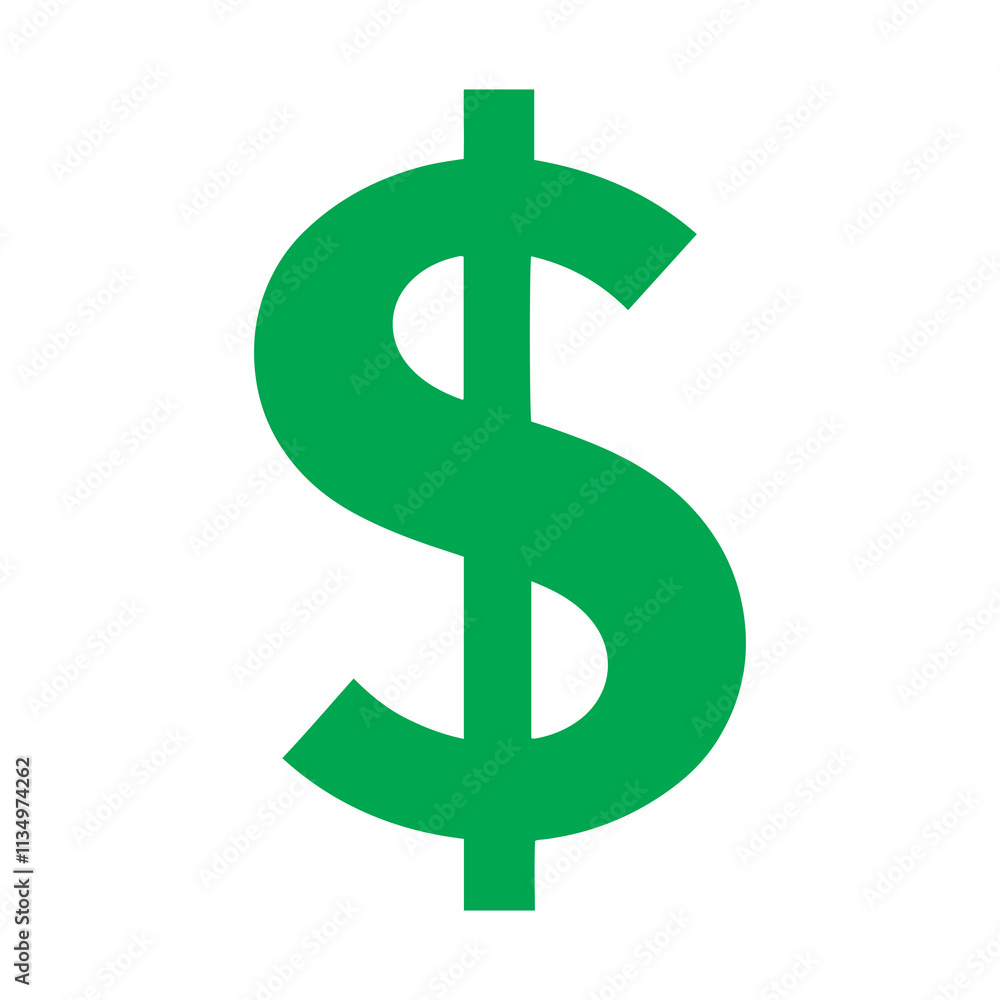 Green dollar sign icon vector illustration design on white background. Green dollar sign icon vector illustration design on white background.