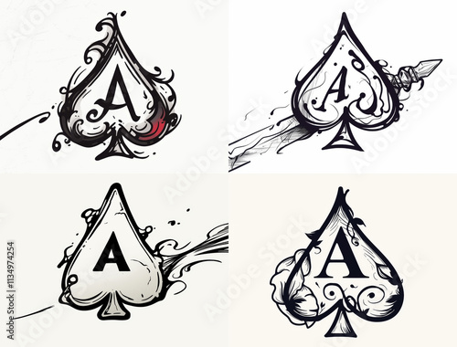 Ace pf spades Tattoo idea sketch