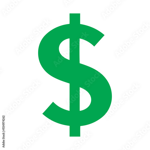 Green dollar sign icon vector illustration design on white background.