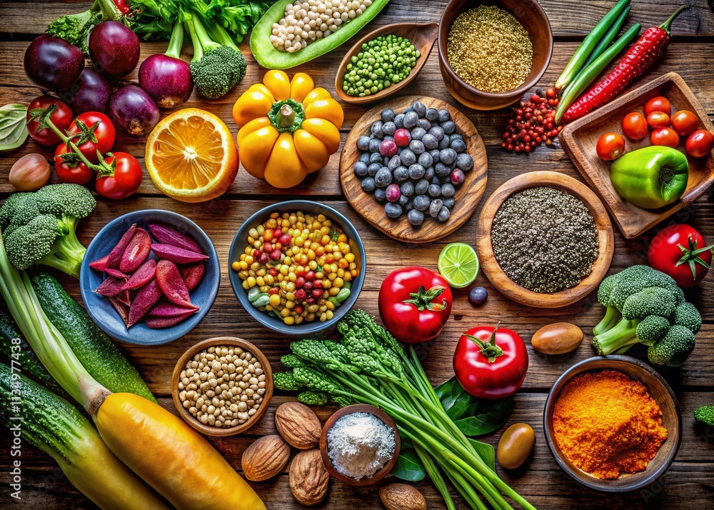 Fueling Endurance: A Close-Up of Nutrient-Rich Foods for Athletes and Fitness Enthusiasts, Featuring Colorful Veggies, Grains, and Protein Sources for Optimal Performance and Recovery Fueling Endurance: A Close-Up of Nutrient-Rich Foods for Athletes and Fitness Enthusiasts, Featuring Colorful Veggies, Grains, and Protein Sources for Optimal Performance and Recovery