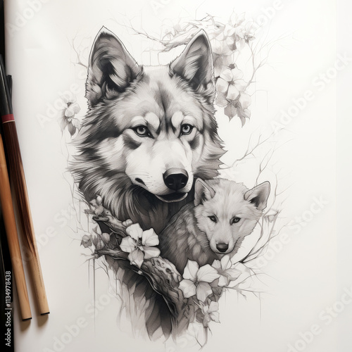 Wolf Tattoo idea sketch