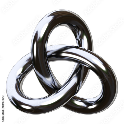 metallic abstract shape 3d illustration