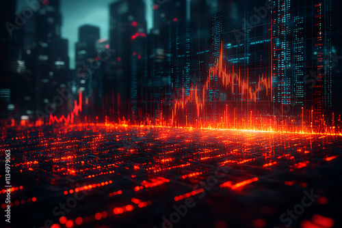 A illustration depicting the collapse of stock market values, with falling stock charts, crashing numbers, and a sense of economic turmoil, symbolizing a financial crisis