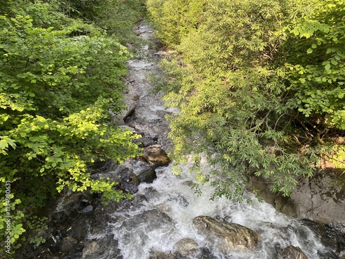 Alpine stream Lauibach, tributary of Lake Lungern - Canton Obwalden, Switzerland (Alpenbach Lauibach, Nebenfluss des Lungernsees - Kanton Obwald, Schweiz) photo