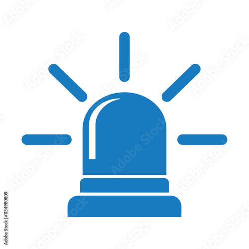 Police siren icon sign symbol in flat style. Blue flasher siren Business concept for web, marketing, banner, mobile app and graphic elements. Blue Police alarm or ambulance, alert vector illustration.