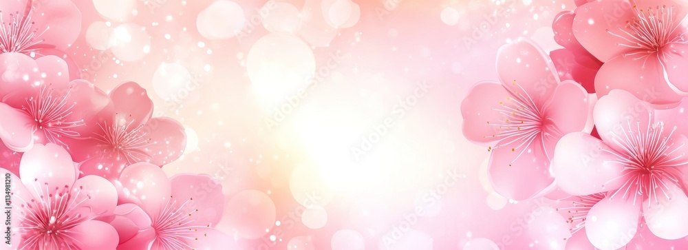 Delicate pink cherry blossoms on a soft, blurred background. Delicate pink cherry blossoms on a soft, blurred background.