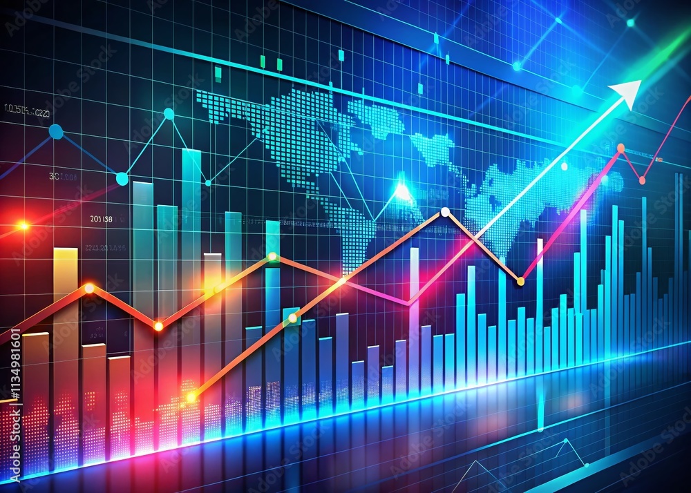 Futuristic Digital Economic Graph Illustrating Investment Growth and Dividends with a Rule of Thirds Composition for Enhanced Visual Impact Futuristic Digital Economic Graph Illustrating Investment Growth and Dividends with a Rule of Thirds Composition for Enhanced Visual Impact