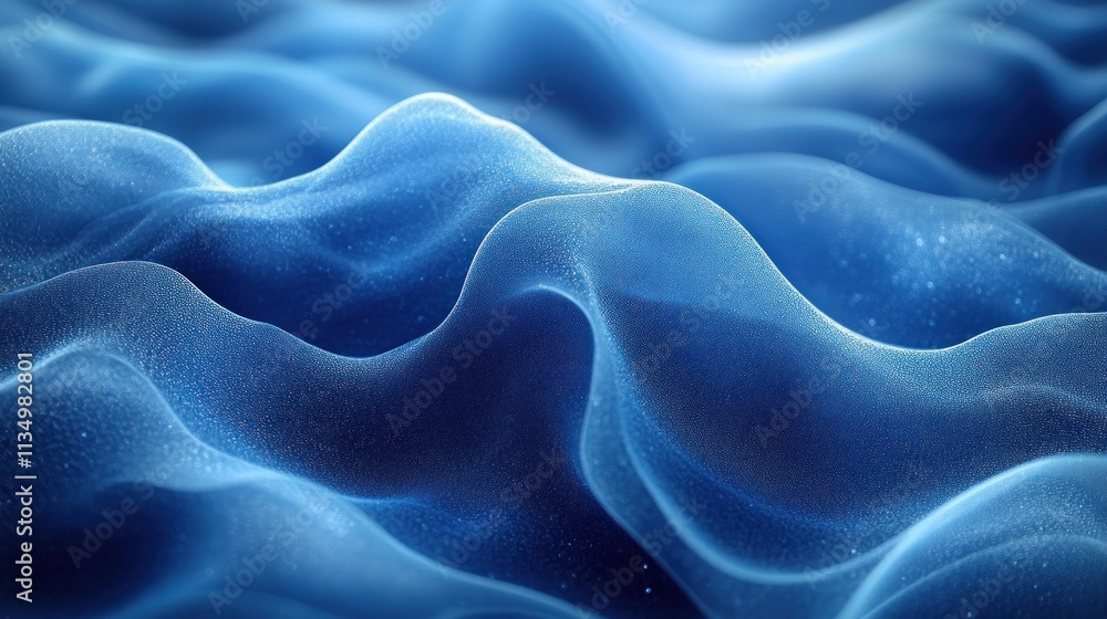 Deep blue curves reflect the evening ocean's calm, inviting peaceful contemplation Deep blue curves reflect the evening ocean's calm, inviting peaceful contemplation