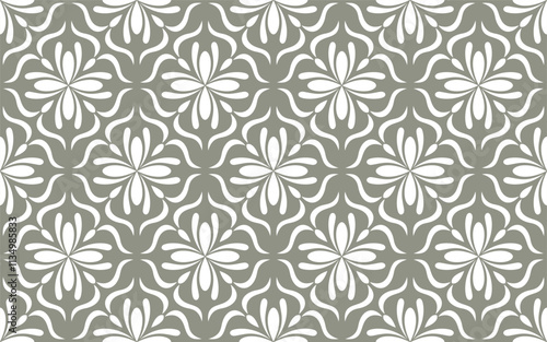 Floral geometric seamless pattern. Fabric for ornament, wallpaper, packaging, vector background.