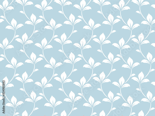 Floral seamless pattern. Blue and white element. Fabric for ornament, wallpaper, packaging, vector background.