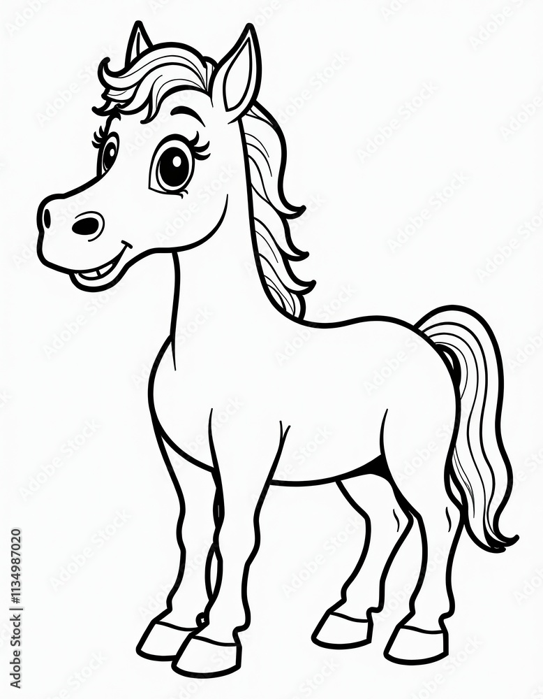 Cute Cartoon Pony Coloring Page