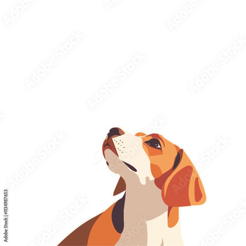 Flat vector beagle, isolated on a white background.

