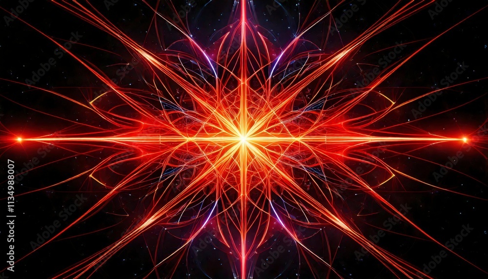 Vivid star pattern with vibrant light trails. Vivid star pattern with vibrant light trails.