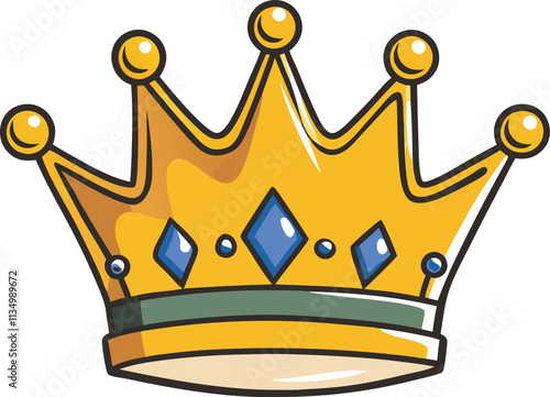 crown icon cartoon vector art