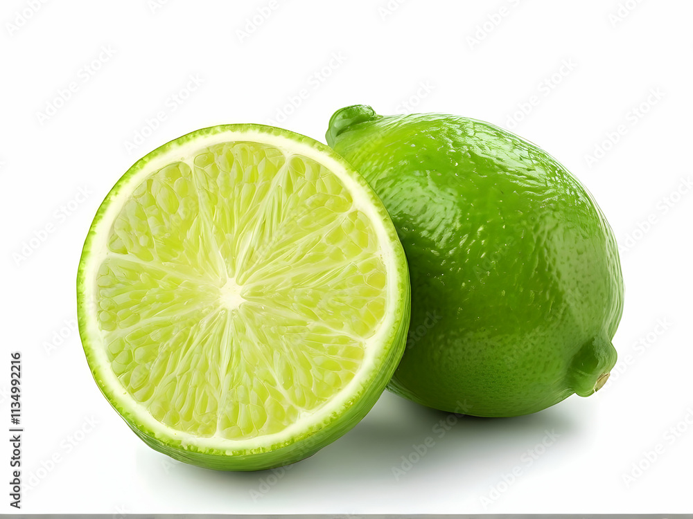 lime on white background lime on white background