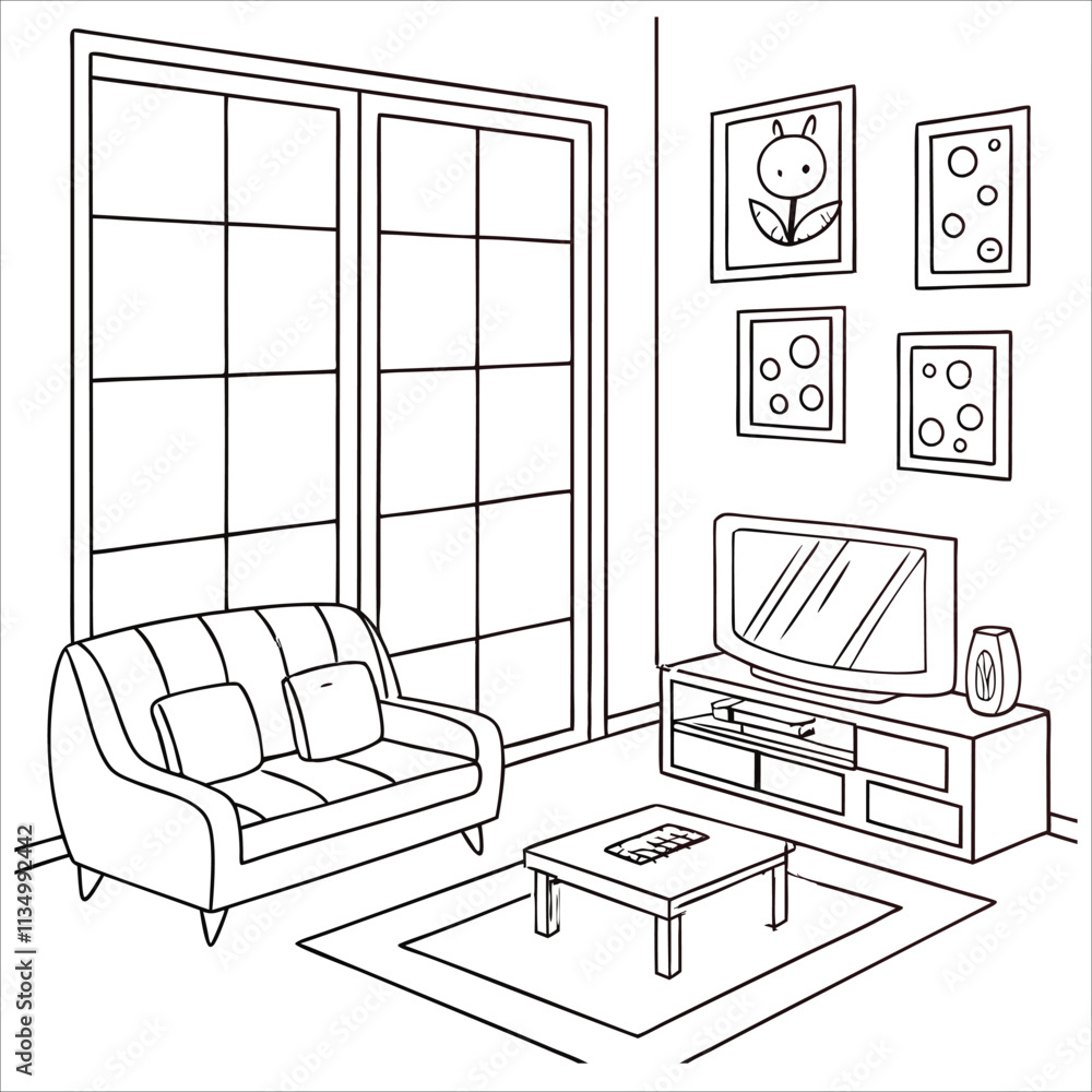 sketch of a room a coloring page, sketch of a room a coloring page,