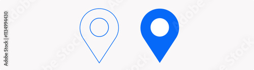 Location icon symbol, Pin symbol Indicates the location of the GPS map.  vector illustration.