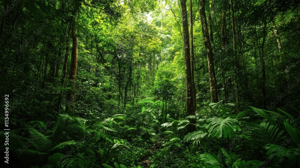 Fototapeta premium Dense forest ecosystem with a variety